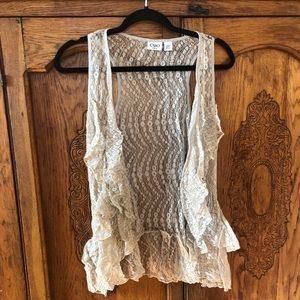 Cato Girls lace boho vest XL